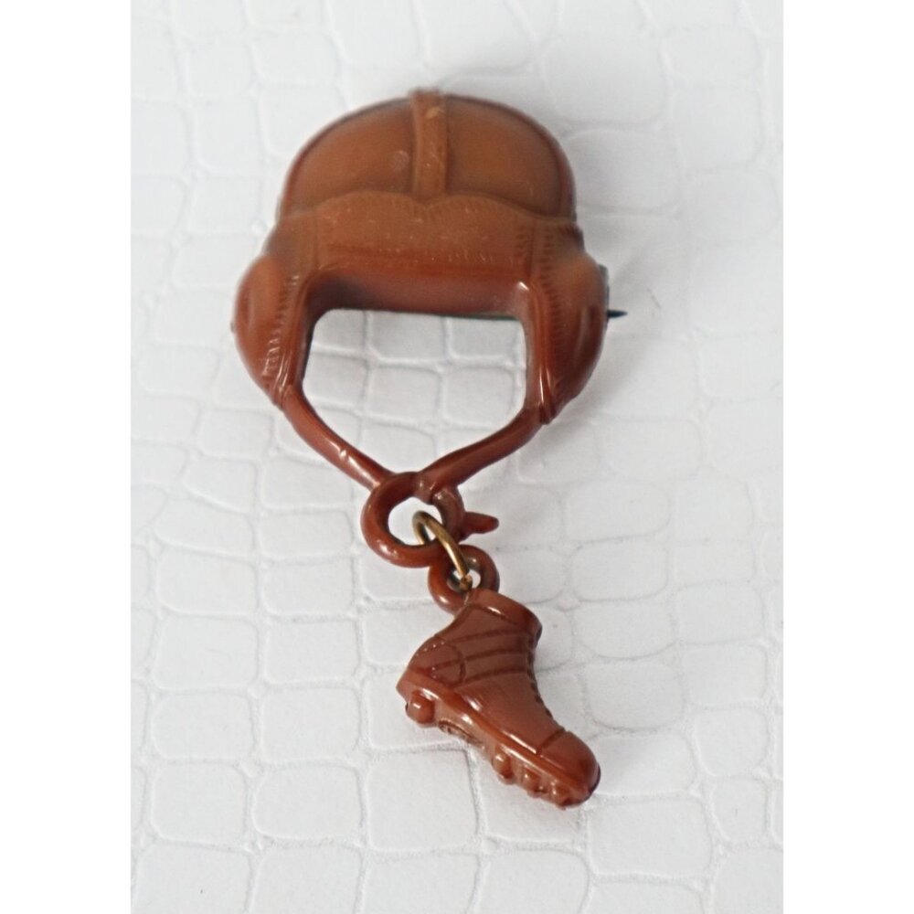 Vintage PLASTIC FOOTBALL PIN Football Helmet Cleat & Football Pin Circa 1950's